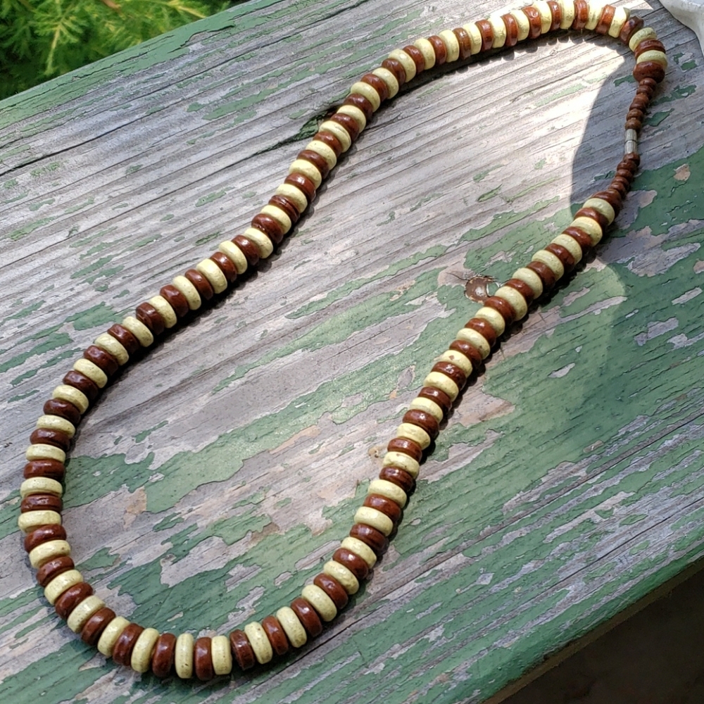 Vintage Wooden Bead Necklace